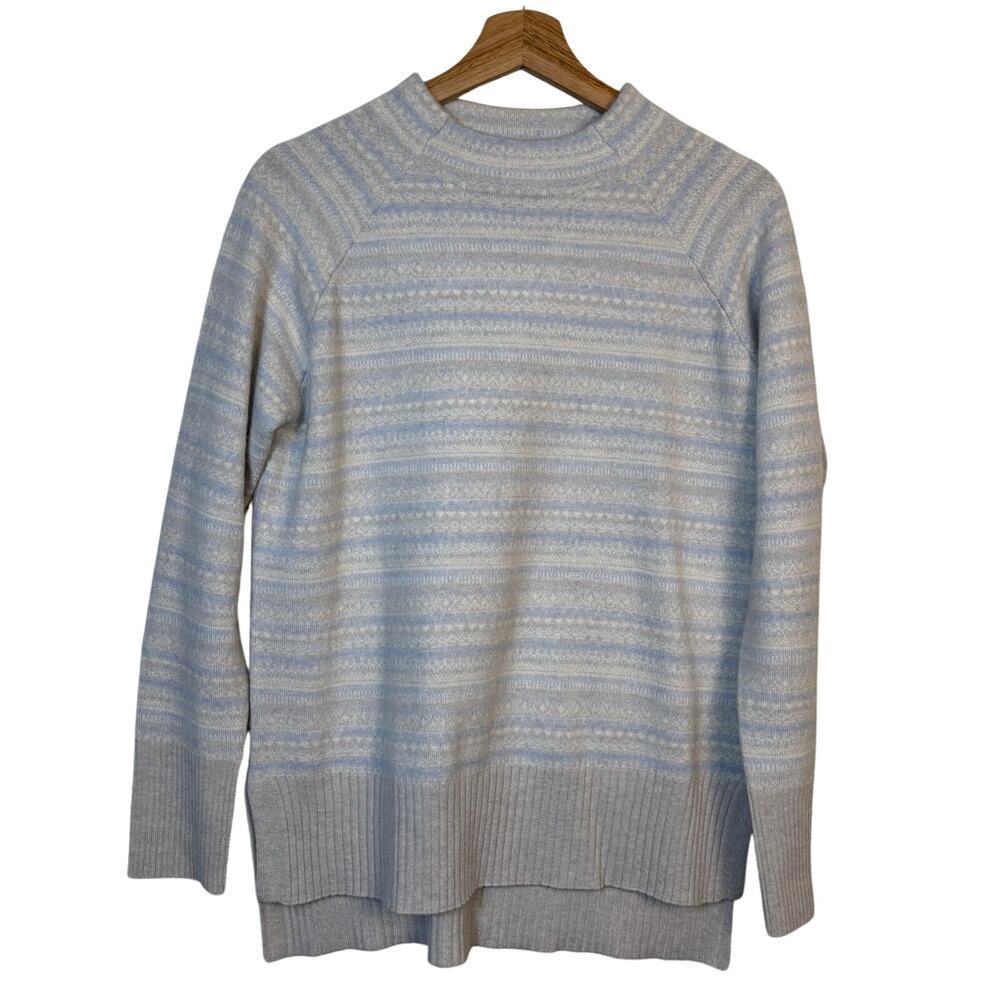 Kinross Cashmere Striped Sweater High Low Hem Size Small Relaxed Quiet Luxury